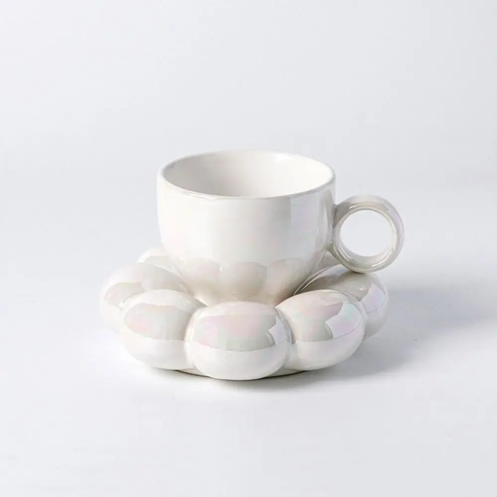 INS Pink Ceramic Coffee Mug Set – Flower Shaped Tea & Milk Cups for Home Use